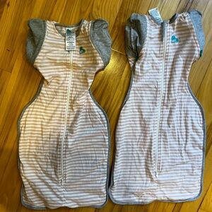 Two Love To Dream Swaddles with zip off arms